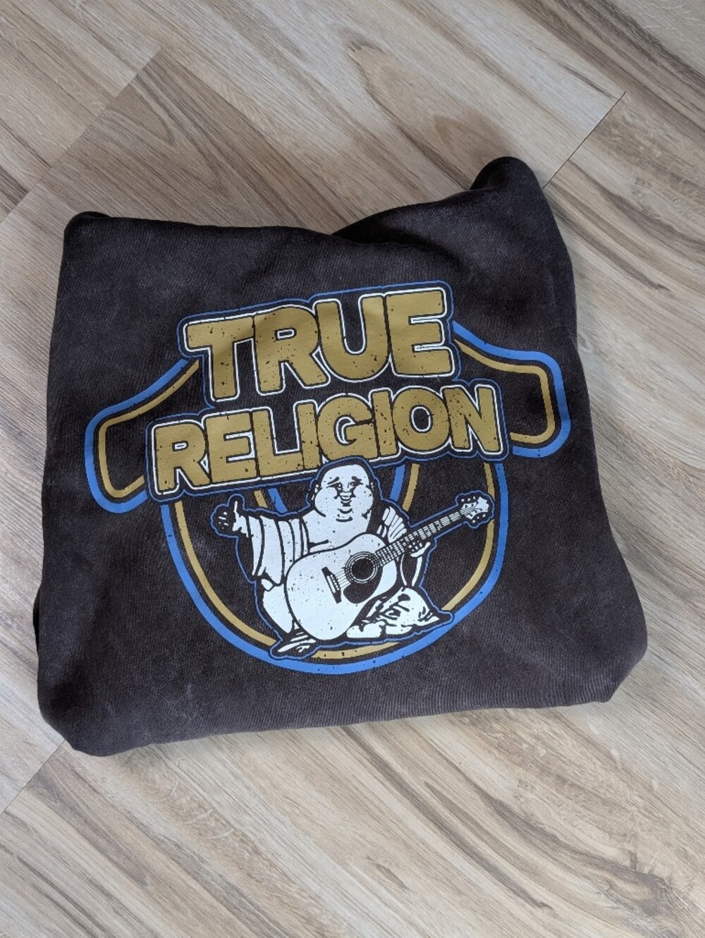 NWT True Religion Hoodie Extra Brown Zip Up Buddha Logo Soft Wash  Small